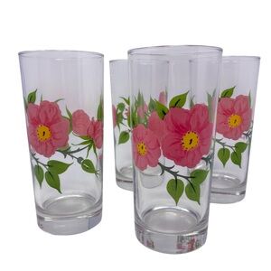 FRANCISCAN DESERT ROSE Tumbler Glasses 14oz Set Of 4 Cottagecore